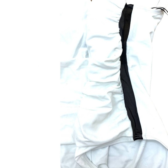 DKNY One piece Women's Swimsuit White with Mesh Trim Size 4 NWT - Picture 4 of 7